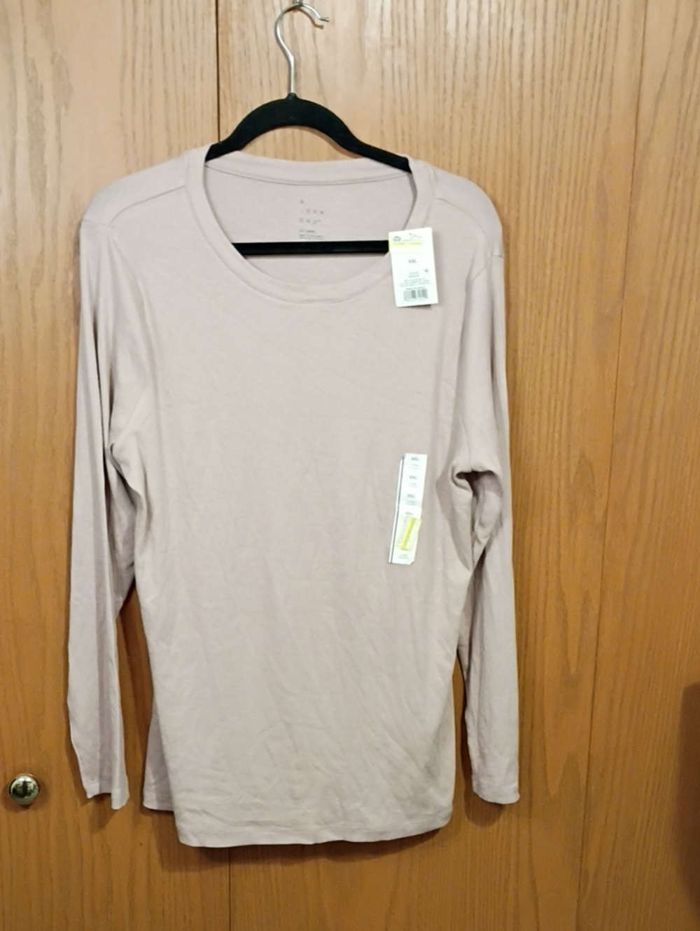 A New Day Long Sleeve Light Pink Crewneck Top - Light Taupe
